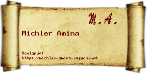 Michler Amina névjegykártya